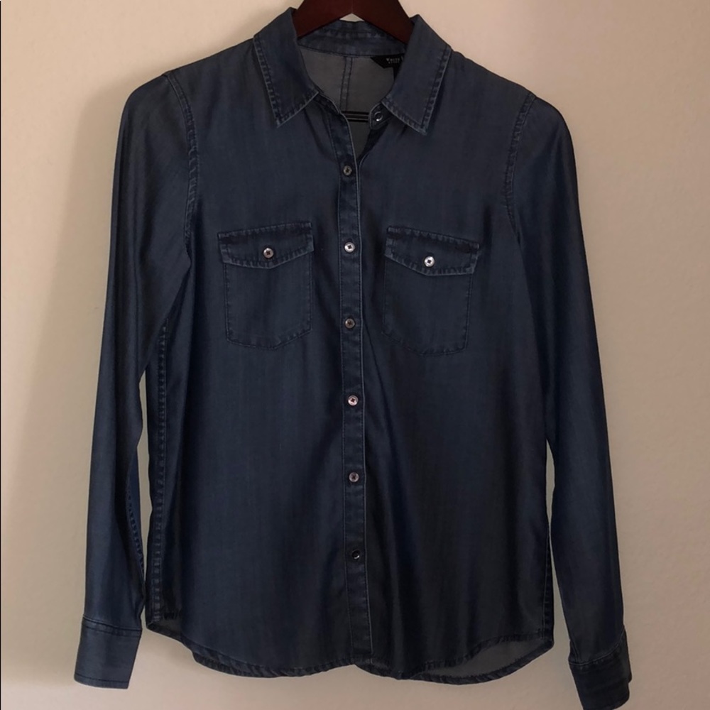 Denim WHBM long sleeve button up shirt Size 0